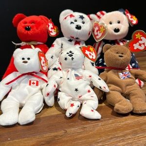 Beanie Baby - Osito, Glory, Spangle, Teenies - Britannia, Glory, Maple